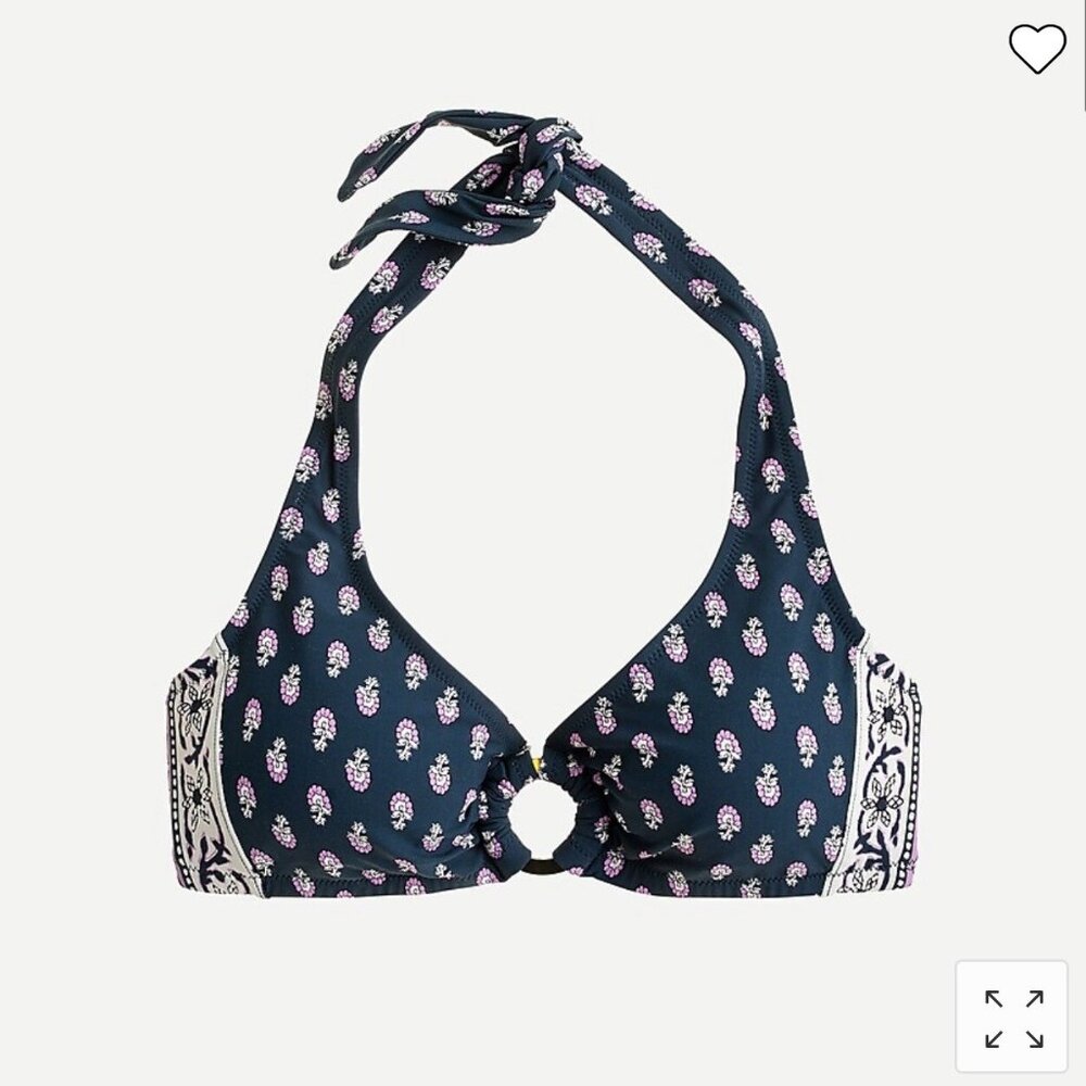 J. Crew Ring Block Print halter bikini